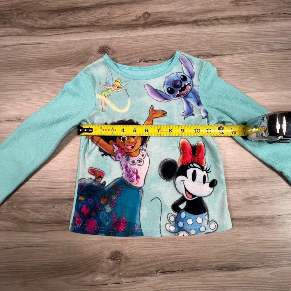 Disney‎ 100 Mirabel Stitch Minnie Fairy Fleece Pajama Set XS (4/5) Girls